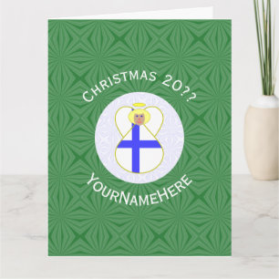 Persoonlijke Finse engel kerst vlaggen Kaart