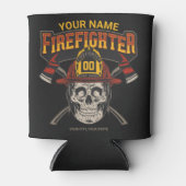 Persoonlijke Fireman Skull Helmet Ax Firefighter Blikjeskoeler (Voorkant)