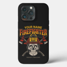 Persoonlijke Fireman Skull Helmet Ax Firefighter Case-Mate iPhone Case