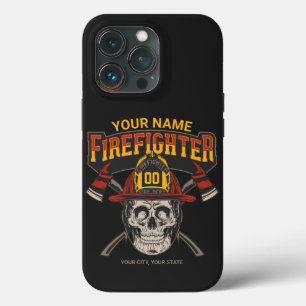 Persoonlijke Fireman Skull Helmet Ax Firefighter Case-Mate iPhone Case