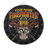 Persoonlijke Fireman Skull Helmet Ax Firefighter Dartbord (Voorkant)