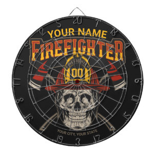 Persoonlijke Fireman Skull Helmet Ax Firefighter Dartbord