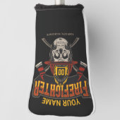 Persoonlijke Fireman Skull Helmet Ax Firefighter Golfheadcover (Draai 90)