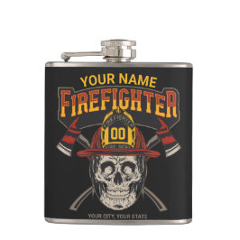 Persoonlijke Fireman Skull Helmet Ax Firefighter Heupfles