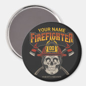 Persoonlijke Fireman Skull Helmet Ax Firefighter Magneet (Voorkant / Achterkant)