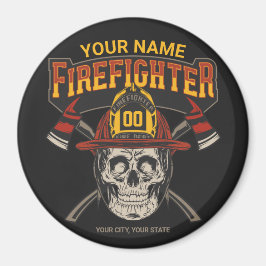 Persoonlijke Fireman Skull Helmet Ax Firefighter Magneet