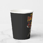 Persoonlijke Fireman Skull Helmet Ax Firefighter Papieren Bekers (Rechts)