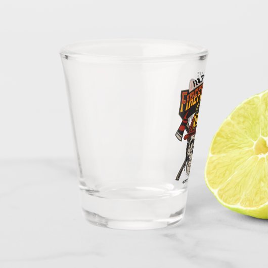 Persoonlijke Fireman Skull Helmet Ax Firefighter Shot Glas (Links)