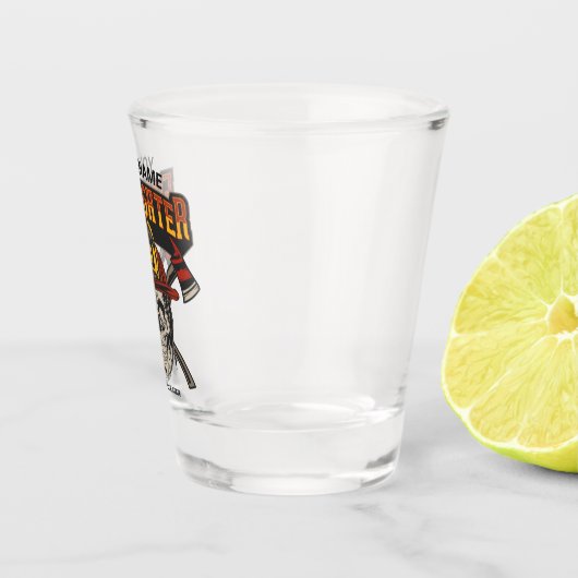 Persoonlijke Fireman Skull Helmet Ax Firefighter Shot Glas (Rechts)