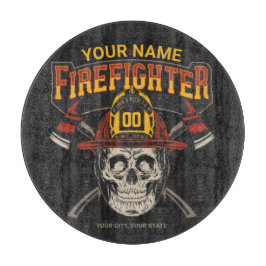 Persoonlijke Fireman Skull Helmet Ax Firefighter  Snijplank