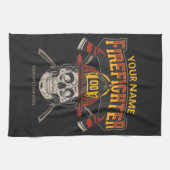 Persoonlijke Fireman Skull Helmet Ax Firefighter Theedoek (Horizontaal)