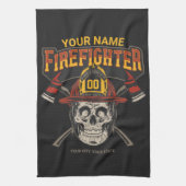 Persoonlijke Fireman Skull Helmet Ax Firefighter Theedoek (Verticaal)