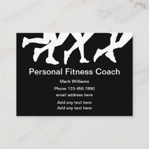 Persoonlijke fitness Coach Black en White Visitekaartje