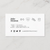 Persoonlijke Fitness Foto Moderne Trainer Trendy Visitekaartje (Achterkant)