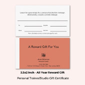 Persoonlijke Fitness Trainer Beloning Cadeaubon Klantenkaartje