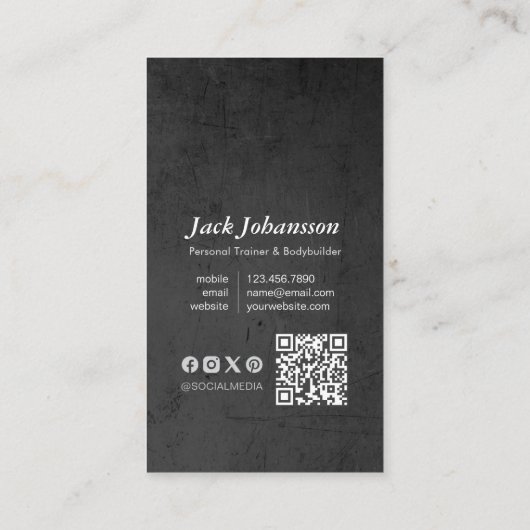 Persoonlijke Fitness Trainer Bodybuilding Gym Dumb Visitekaartje (Achterkant)
