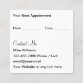 Persoonlijke fitness Trainer Coach Appointkaarten Vierkante Visitekaartje (Achterkant)