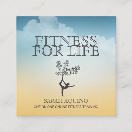Persoonlijke Fitness Trainer Coach Oefening Vierkante Visitekaartje (Voorkant)