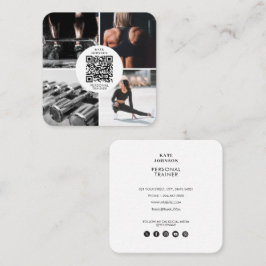 Persoonlijke fitness Trainer Foto QR Sociale media Vierkante Visitekaartje