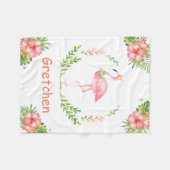 Persoonlijke Flamingo Children's Fleece Blanket (Voorkant (Horizontaal))