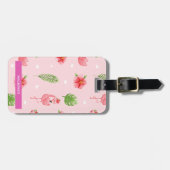 Persoonlijke Flamingo Flair & Monstera Bagagelabel (Voorkant horizontaal)