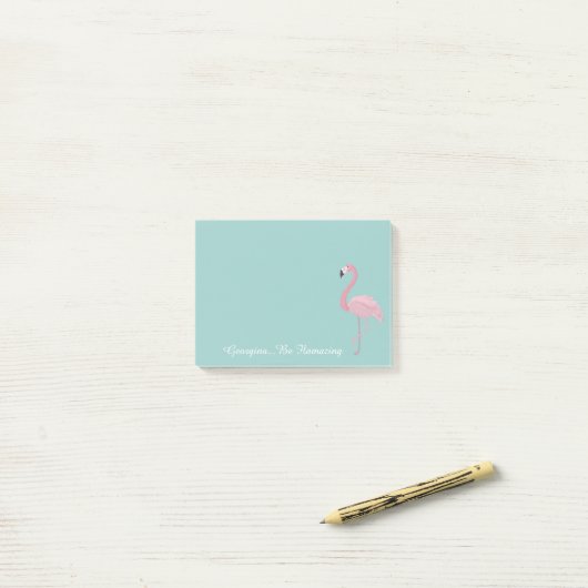 Persoonlijke Flamingo | Ontvlammen Post-it® Notes (Op bureau)