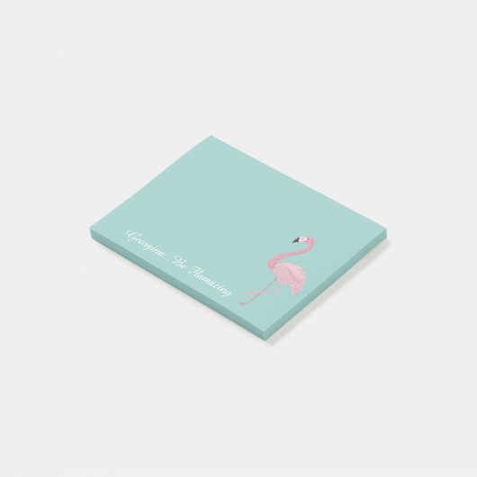 Persoonlijke Flamingo | Ontvlammen Post-it® Notes (Schuin)