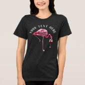 Persoonlijke Flamingo Wijn Drinker Nieuwigheid Tri-Blend Shirt (Voorkant)
