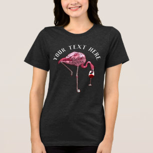 Persoonlijke Flamingo Wijn Drinker Nieuwigheid Tri-Blend Shirt