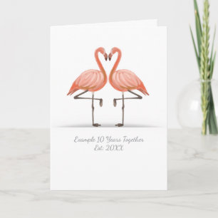 Persoonlijke Flamingo X Jaar Samen Jubileum Kaart