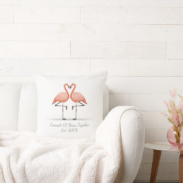 Persoonlijke Flamingo X Jaar Samen Jubileum Kussen