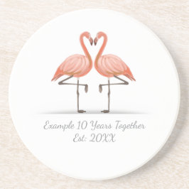 Persoonlijke Flamingo X Jaar Samen Jubileum Zandsteen Onderzetter