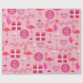 Persoonlijke Flamingos Birthday Cadeaupapier (Vlak)
