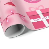 Persoonlijke Flamingos Birthday Cadeaupapier (Rol Hoek)