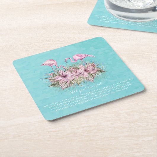 Persoonlijke FLAMINGO'S Kartonnen Onderzetters (Schuin)