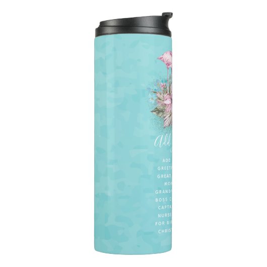 Persoonlijke FLAMINGO'S Thermosbeker (Gedraaid links)