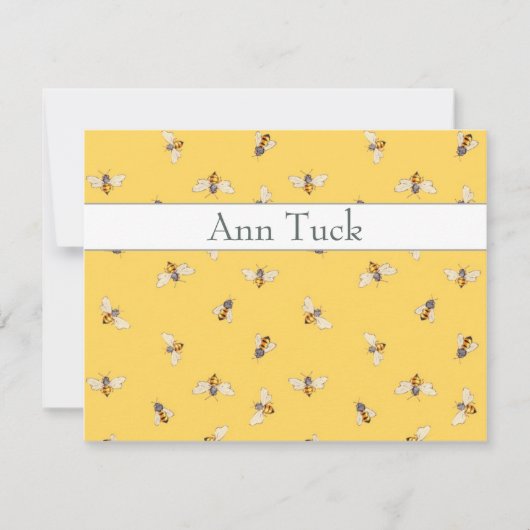 Persoonlijke flatnote-kaarten - bijen met zonnige  notitiekaartje (Voorkant)