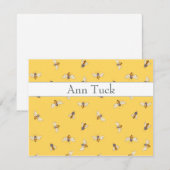 Persoonlijke flatnote-kaarten - bijen met zonnige  notitiekaartje (Voorkant / Achterkant)