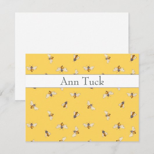 Persoonlijke flatnote-kaarten - bijen met zonnige  notitiekaartje (Voorkant / Achterkant)