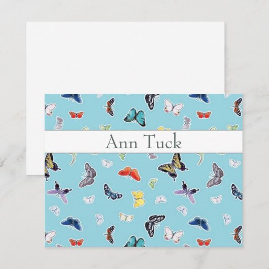 Persoonlijke flatnote-kaarten - Butterflies door A Kaart (Voorkant / Achterkant)