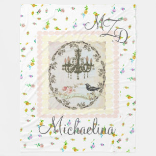 Persoonlijke fleece deken Le Chandelier Rozenknopp