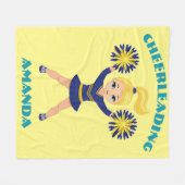Persoonlijke fleece deken voor cheerleader (Voorkant (Horizontaal))