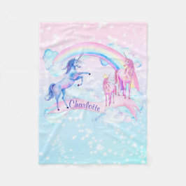Persoonlijke Fleece Eenhoorn Deken met Pastel Eenh