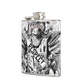 Persoonlijke fles Respecteer de Ridder Heupfles (Links)