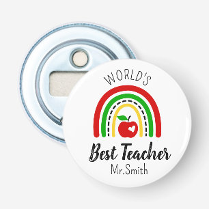 Persoonlijke Flesopener voor de Beste Leraar ter W Button Flesopener
