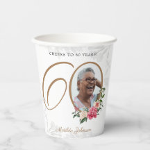 Persoonlijke Floral 60th Birthday White Gold Photo