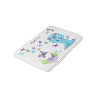 Persoonlijke Floral Baby Dinosaur Badmat