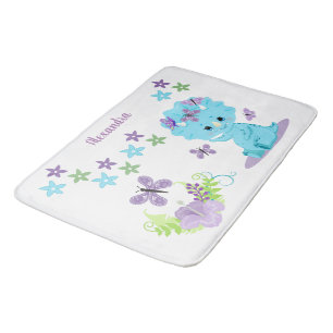 Persoonlijke Floral Baby Dinosaur Badmat