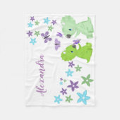 Persoonlijke Floral Baby Dinosaur Friends Fleece Deken (Voorkant)