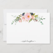 Persoonlijke Floral Blush Pink Peony en Greenery Notitiekaartje (Voorkant)